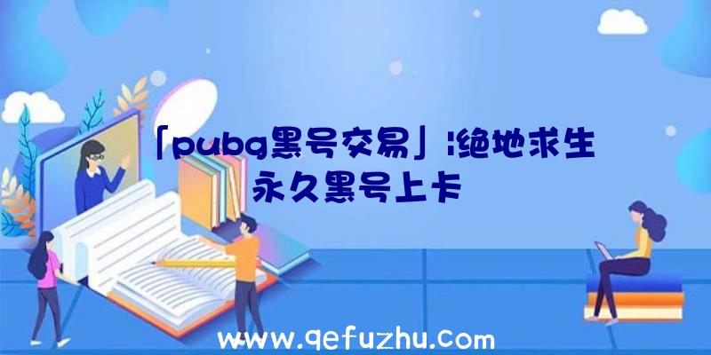 「pubg黑号交易」|绝地求生永久黑号上卡